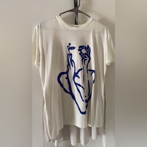 Zara casual blouse. Flare at the shoulder. Ties in the back. Small stripes